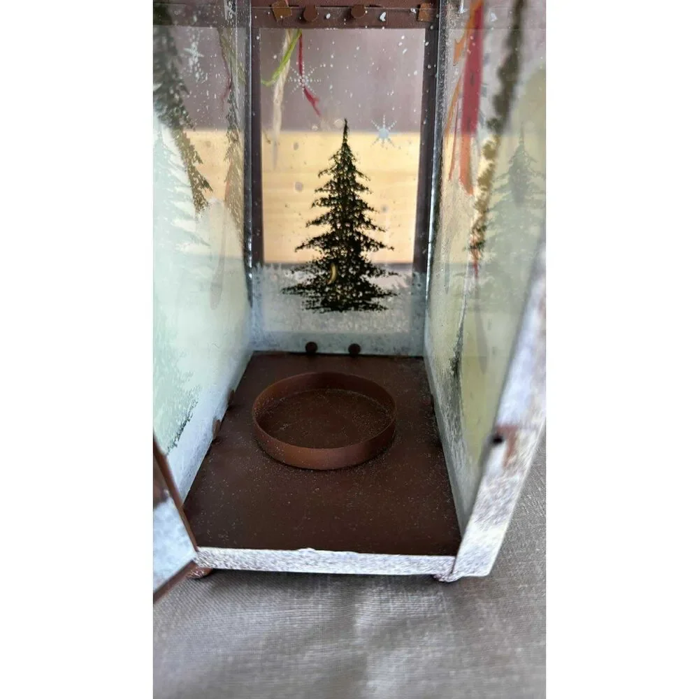 Rustic Farmhouse Snowmen Tea Light Candle Holder Christmas Holiday